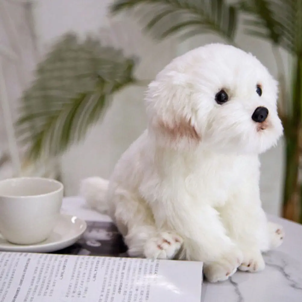 

Simulation Dog Animal Cute Sitting Posture Home Decor Gift for Kids Family Birthday Christmas New Year Celebration