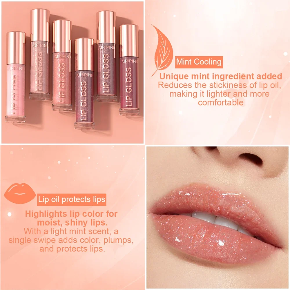 Glitter Lip Gloss Lipstick, Lip Tint Moisturizing Hydrating Long Lasting  Non-Stick Cup Waterproof Nude Lip Plumper High Pigment image 5