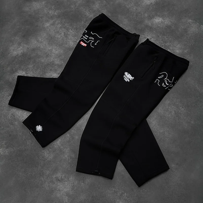 Y2k سراويل رياضية غير رسمية للرجال على الموضة العصرية ملابس هيب هوب ريترو للزوجين سراويل واسعة الساق كبيرة الحجم عالية الخصر #6
