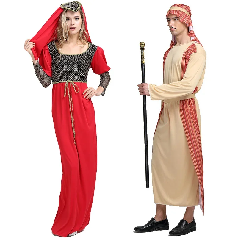 children adult red Egypt pharaoh cosplay costume Egyptian Cleopatra Queen party Shepherd Arab prince princess Empress dress