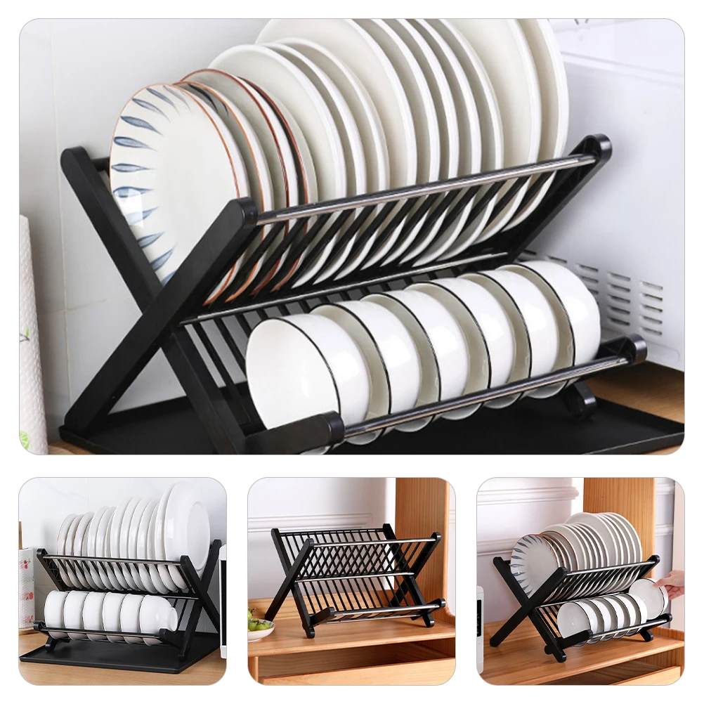 

1Set Multi-Functional Dish Rack Stable Material Fine Texture Suitable Kitchen Restaurant Hotel Countertop