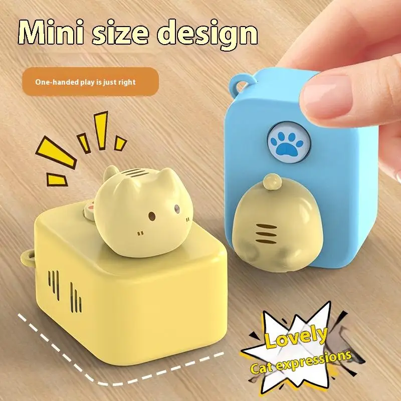 Prank Square Socket Cat Meow Sound Toy Keychain Student Backpack Fun Stress Relief Toy