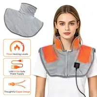 Almohadilla Eléctrica Calefactora para Hombros y Cuello, Envoltura Térmica USB para Espalda, 3 Niveles de Calor, Compresa Caliente Suave, Manta Térmica para Espalda, Hombros y Cuello, Almohadilla de Calentamiento Rápido