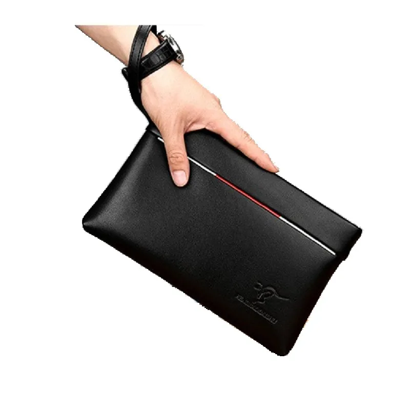 Men's Business Handbags Soft Leather Envelope Wallet Casual Fashion Large Capacity Moneybag