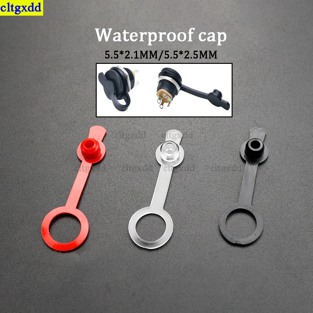 

cltgxdd 10piece waterproof cap DC5.5x2.1/5.5x2.5mm DC power socket female head waterproof cover dustproof 11mm 5.5*2.1/2.5mm cap