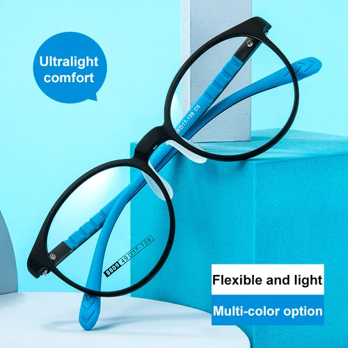 Imagen 1 del producto Gafas de silicona ultraligeras para niños, lentes antiluz azul, miopía, hipermetropía, prescripción personalizable 8809