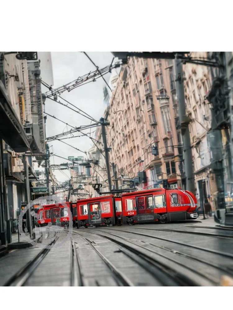 

City Series Tram Urban Assembly Building Blocks Toy Gifts DIY Creative Component Building Blocks