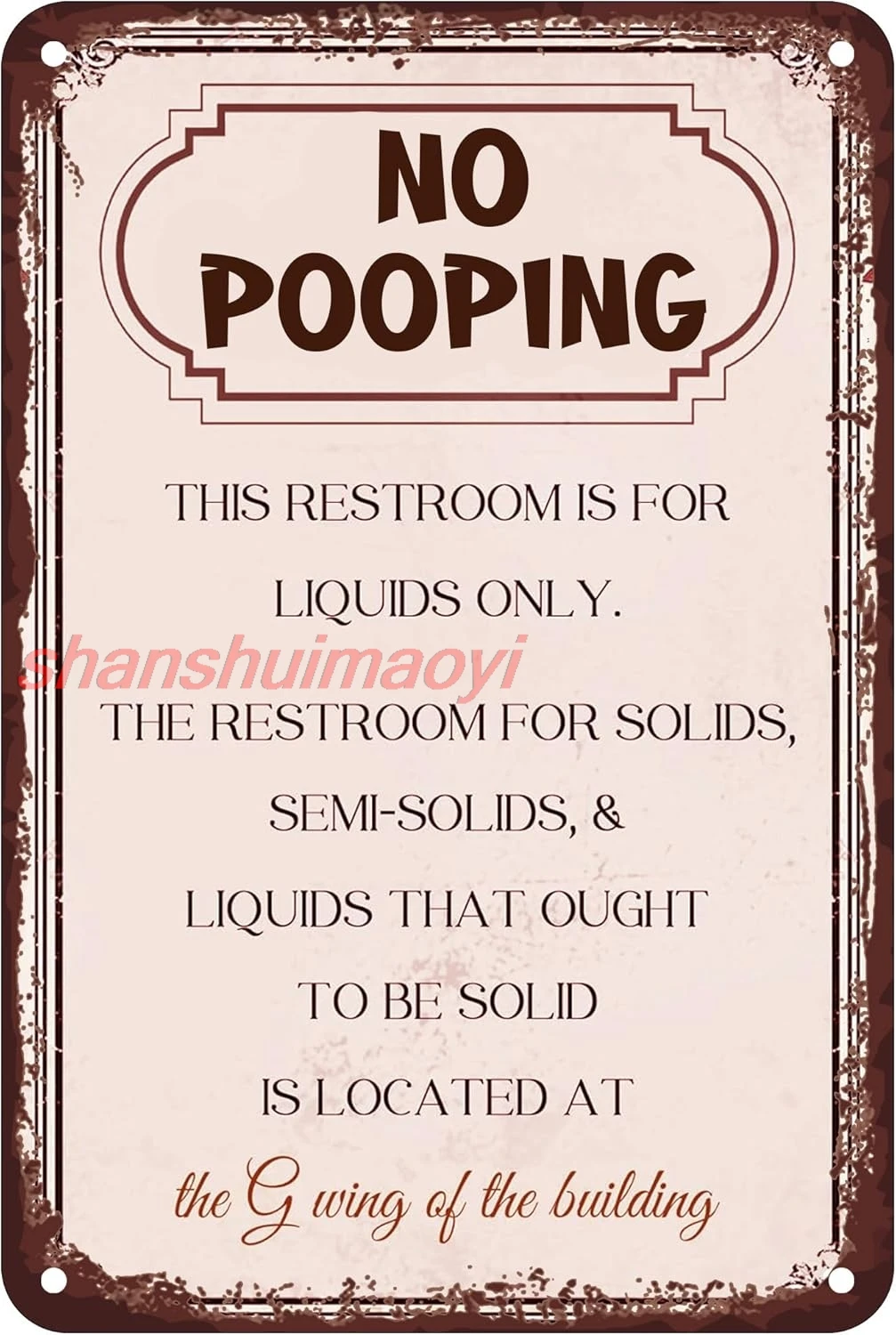 shan ng Signs Bathroom Wall Art Decor Metal Tin Sign Wall Decor For Home Restroom Humor Retro Garage Bar Club Funny Metal 1pc