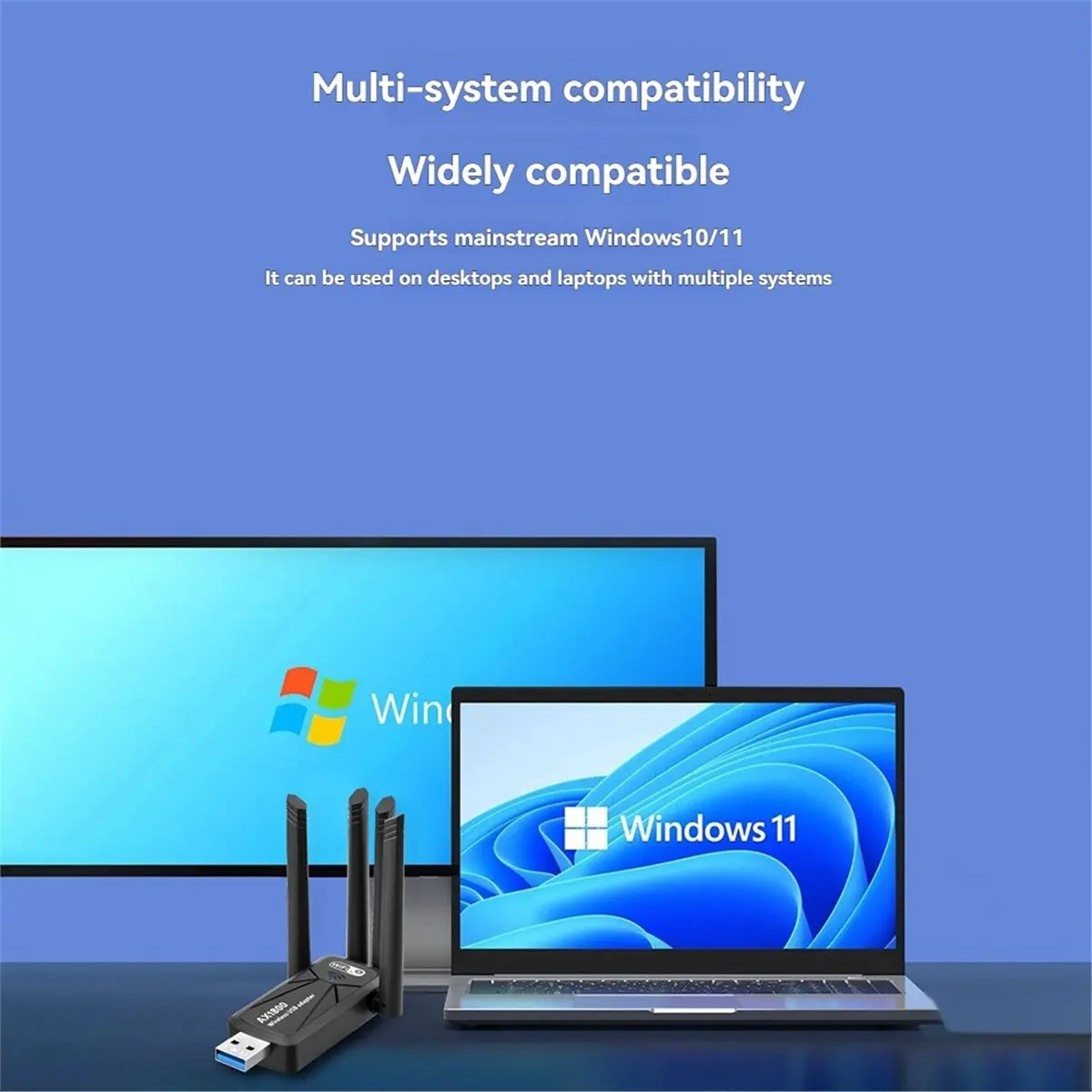 forfor AX1800 WiFi6 Wireless USB Adapter USB3.0 1800Mbps Wireless LAN Network Receiver 2.4GHz 5GHz Dual Band with 4xAntennas