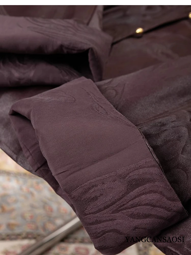 2025 Women's Fashion Spring New 45MM Heavy Satin 100% Natural Mulberry Silk Gambiered Guangdong Gauze New Chinese Loose Shirt