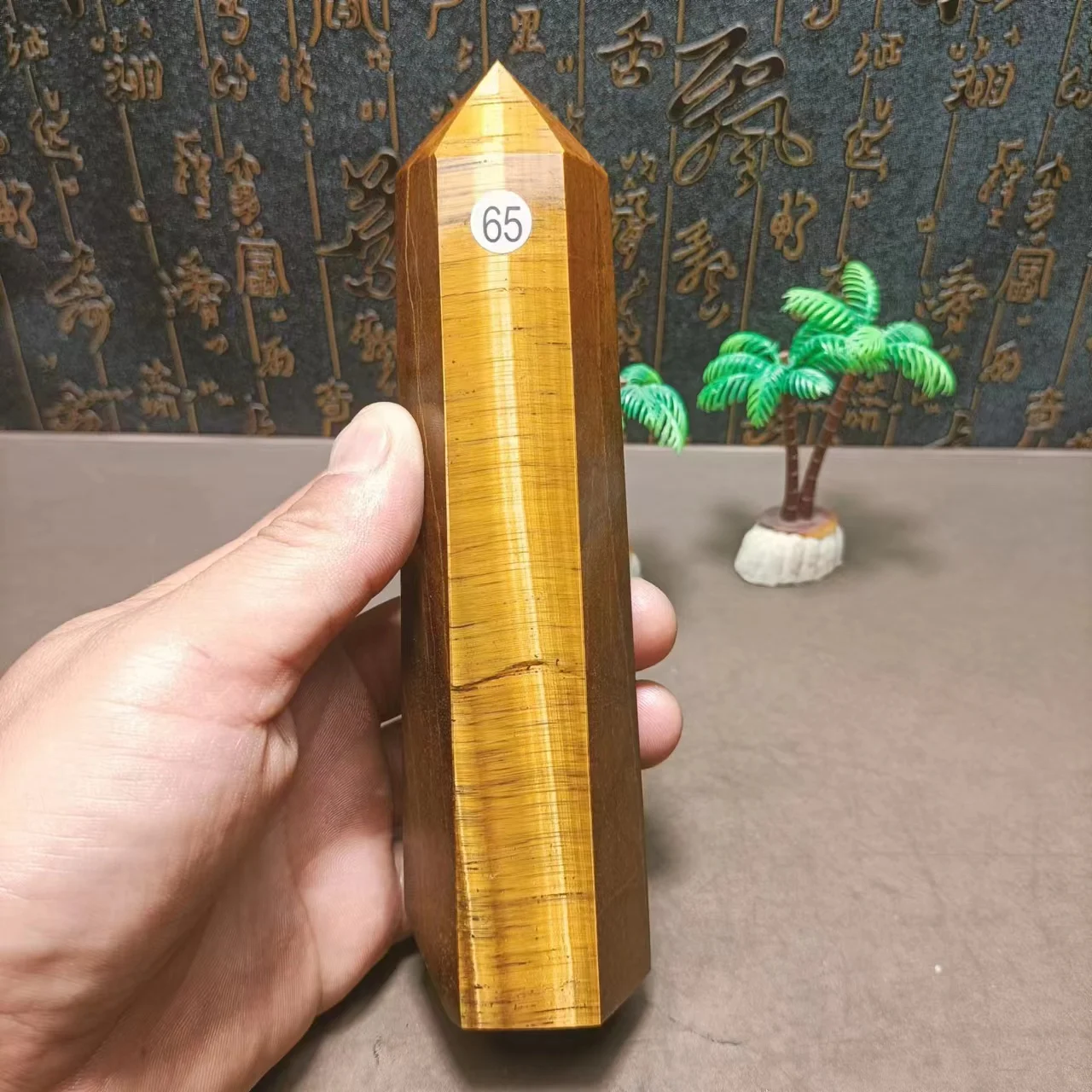 

Natural Energy Tiger Eye Jasper Obelisk Crystal stick Point Reiki home decor Chakra Degaussing Tower Treatment