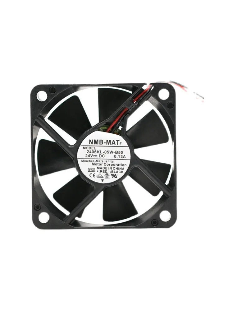 NMB-MAT 2406KL-05W-B50 L00 DC 24V 0.13A 2-Wire 60x60x15mm Server Cooling Fan