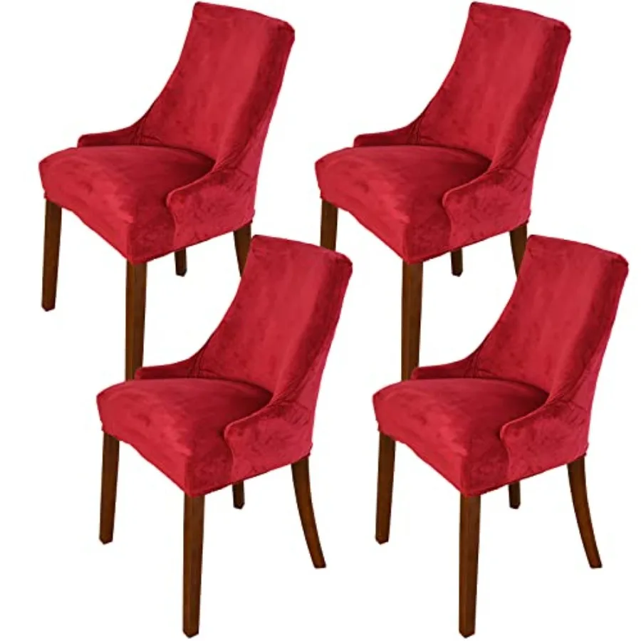 

Velvet Wingback Chair Cover Slipcover Stretch Washable Sloping Armchair Dining Chair Protector Seat Cover for Dining Room Banqu