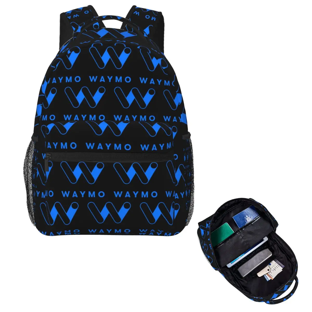 Waymo Self Driving Cars Student Backpack School Bag Hiking Travel Daypack for Boys Girls Fashion Bookbag Shoulder Bags