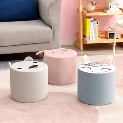 Tabouret en tissu artistique de dessin animé pour enfants, petits, jolis tabourets ronds, coussins, chaise de pied, meubles de maison