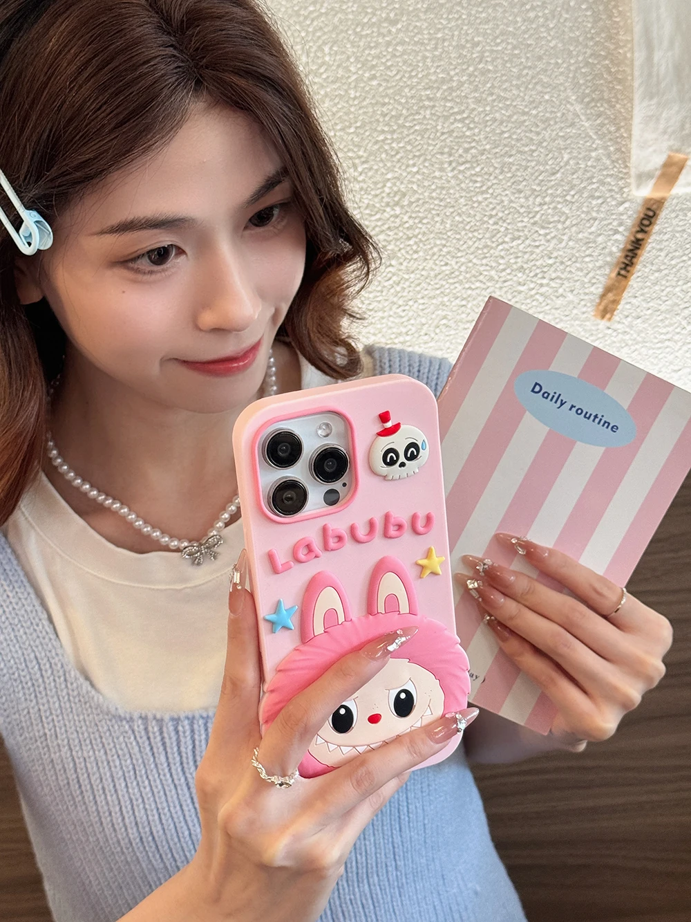 Funny LaBubu Monster Case Soft Silicone Cover for iPhone 11 12 13 14 15 16 Pro Max