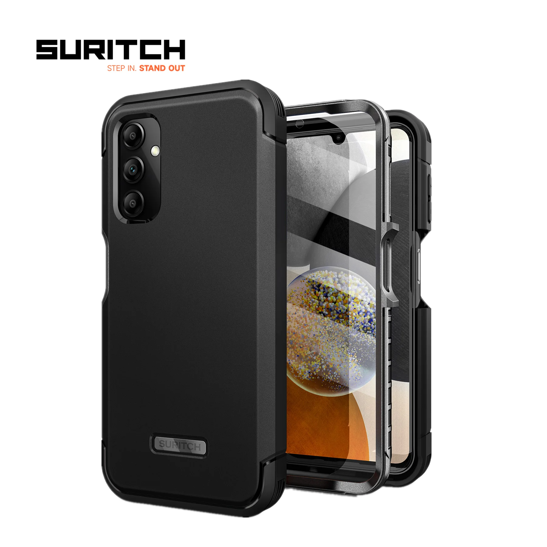 

Чехол для Samsung Galaxy A14 4G 5G, полноразмерный противоударный защитный военный прочный двухслойный чехол со встроенным защитным экраном