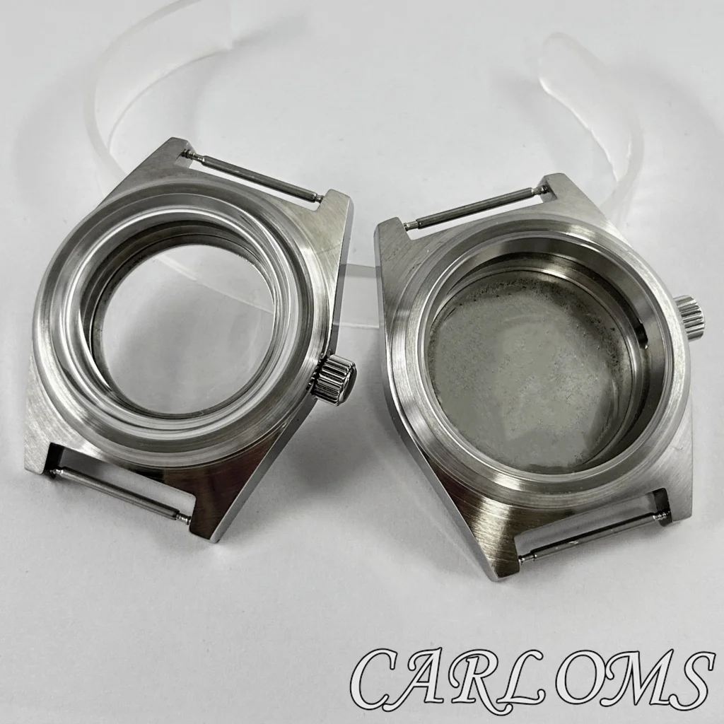 

TOP 38mm NH35 NH36 ETA 2824 PT5000 Stainless Steel Silver Flat Sapphire Glass Dome Coated Glass Watch Case