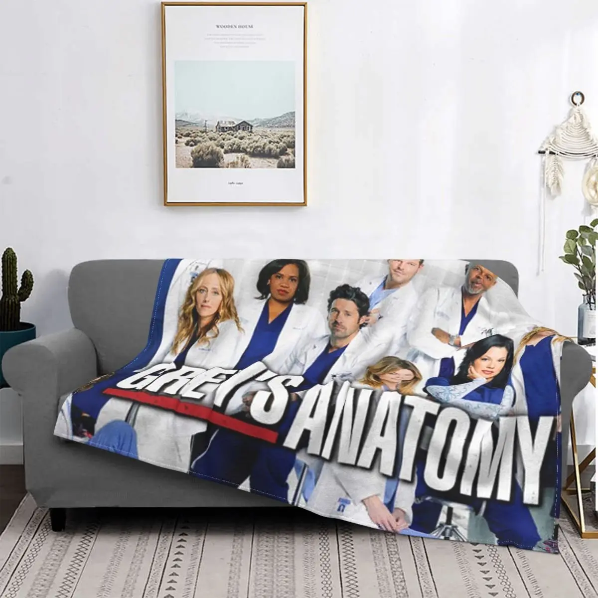 Grey's Anatomy-Manta Vintage de franela Meredith Grey, mantas cálidas para viajes en avión, edredón de dormitorio