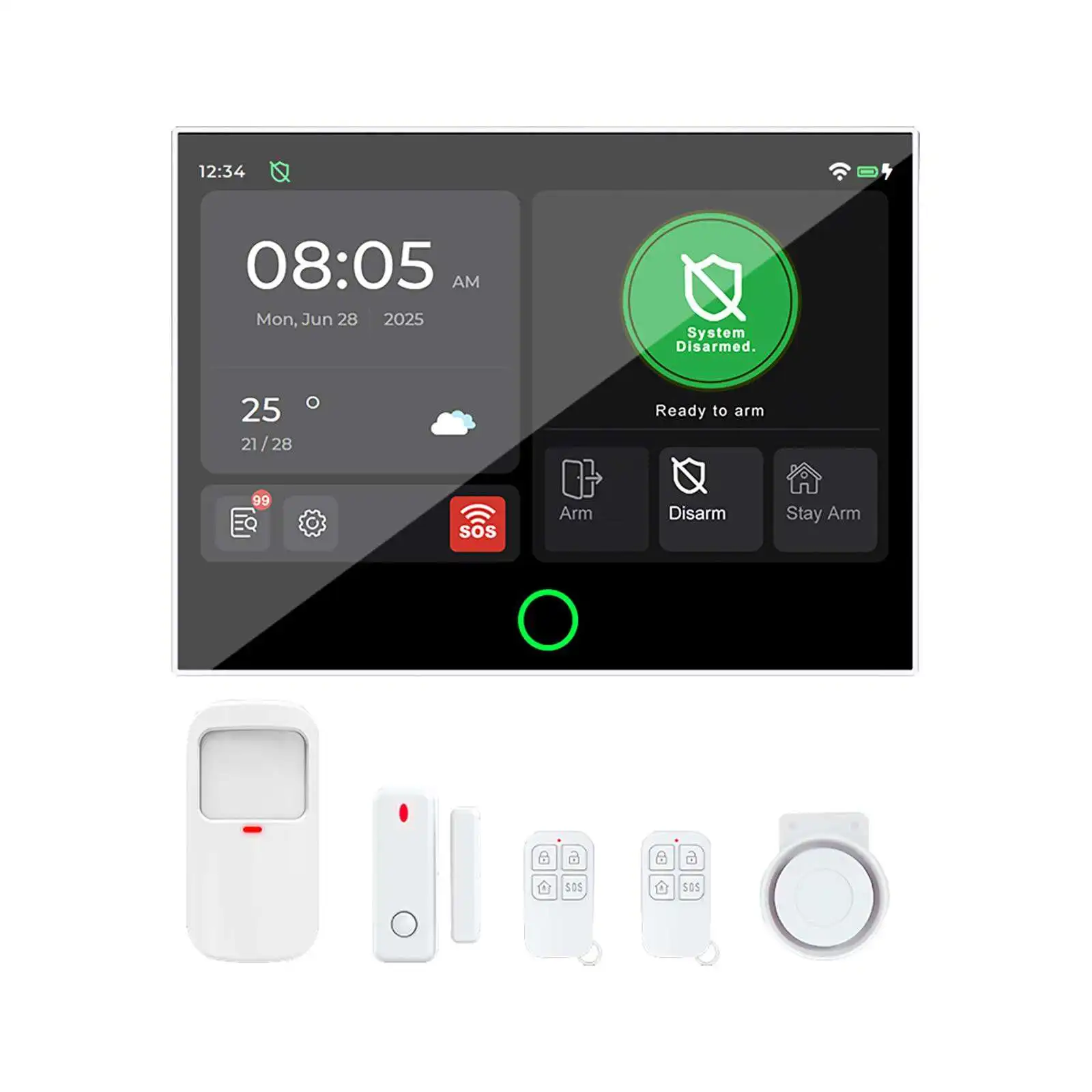 Sistema de hogar inteligente Tuya con implantación remota inalámbrica de host de red TFT para sensor y control