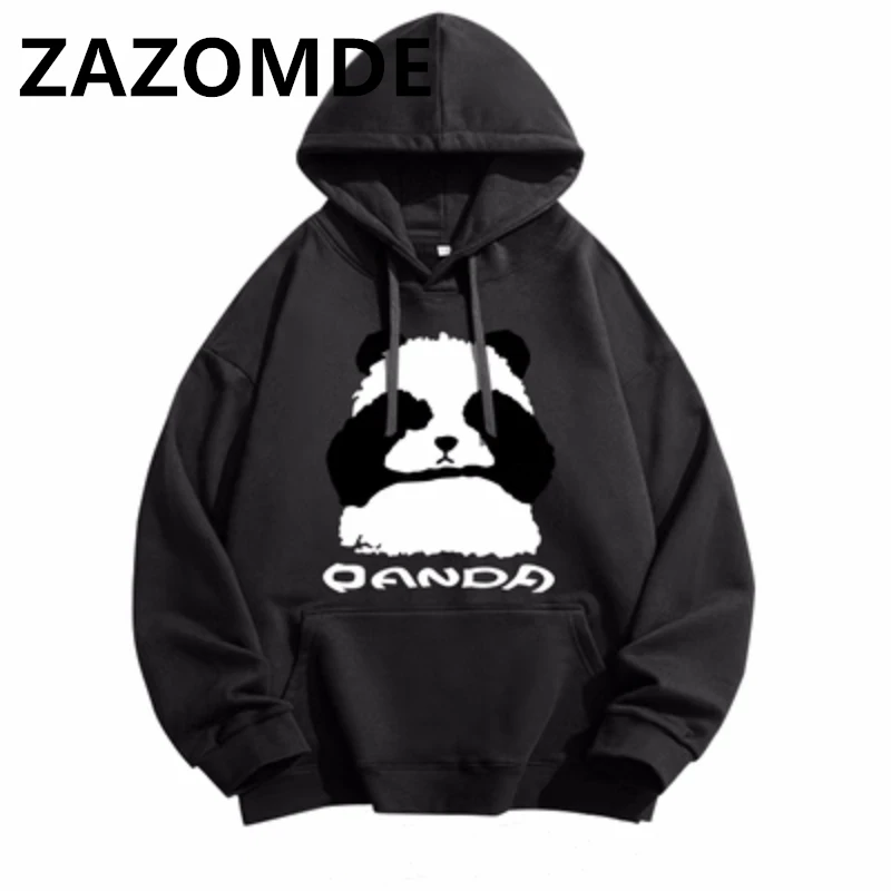 ZAZOMDE Winter Cartoon Panda Hoodie Fashion Men Casual Pullover Hooded Autumn Sweatshirt Couple Pullover Hoody Street Wear Tops