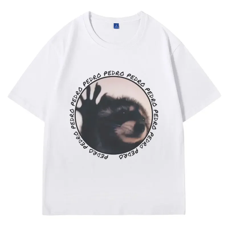 Pedro Raccoon Unisex Meme T-Shirt Stylish Vira Animal Tee Shirt Urban Wildlife Enthusiast Gift Oversized Short Sleeve Streetwear