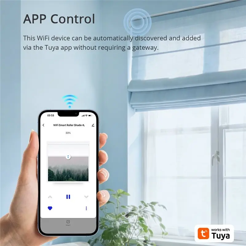 Tuya Wifi Solar Roller Shade Blinds Motor Works For 37/38Mm Tube For Alexa Google Home-A50M