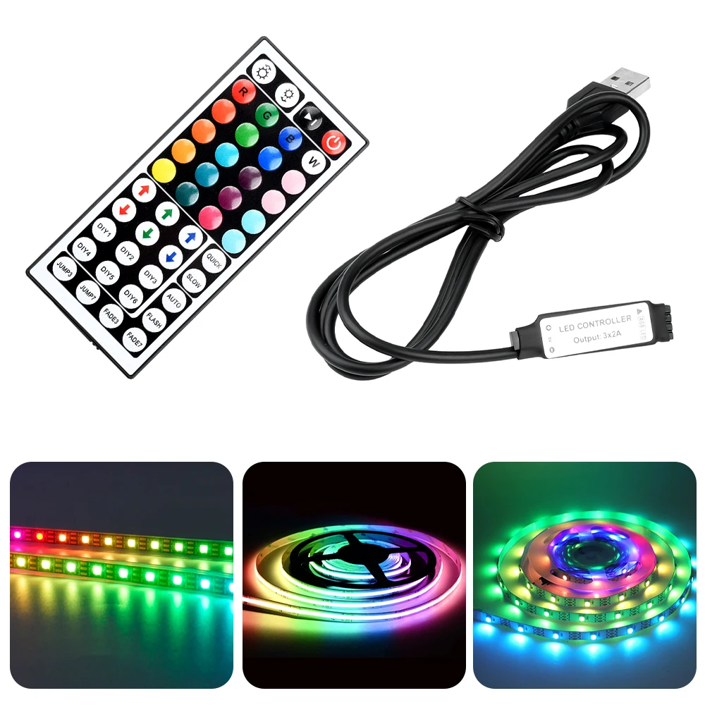 Светодиодный контроллер 44 клавиши Светодиодный ИК-контроллер RGB ИК-пульт дистанционного управления Диммер постоянного тока 5-24 В для RGB 3528 5050 Светодиодные ленты