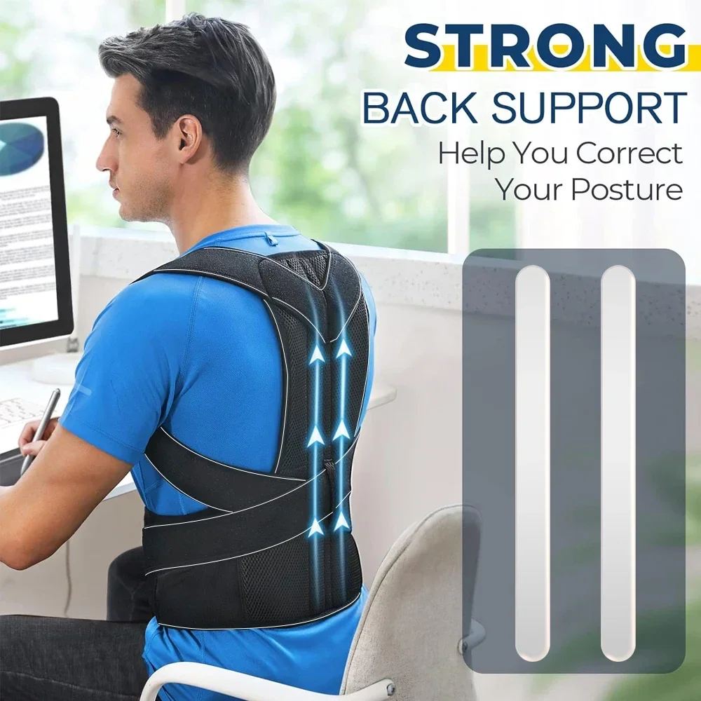 

Corrector for Women Men, Adjustable Full Back Support, Lumbar Back Posture Corrector, Back Pain Relief, Hump Corrector