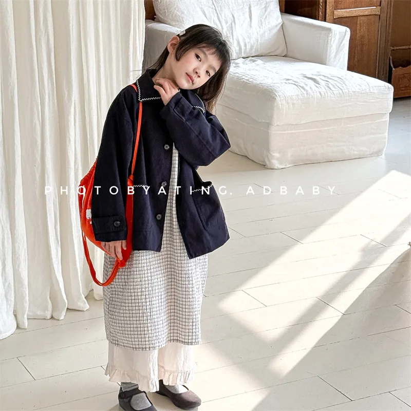 2025 Spring New Children's Fashion Windbreaker 1 To 6 Years Kids Girls Cotton Outerwear Toddler Boys Casual Coats Child Jackets