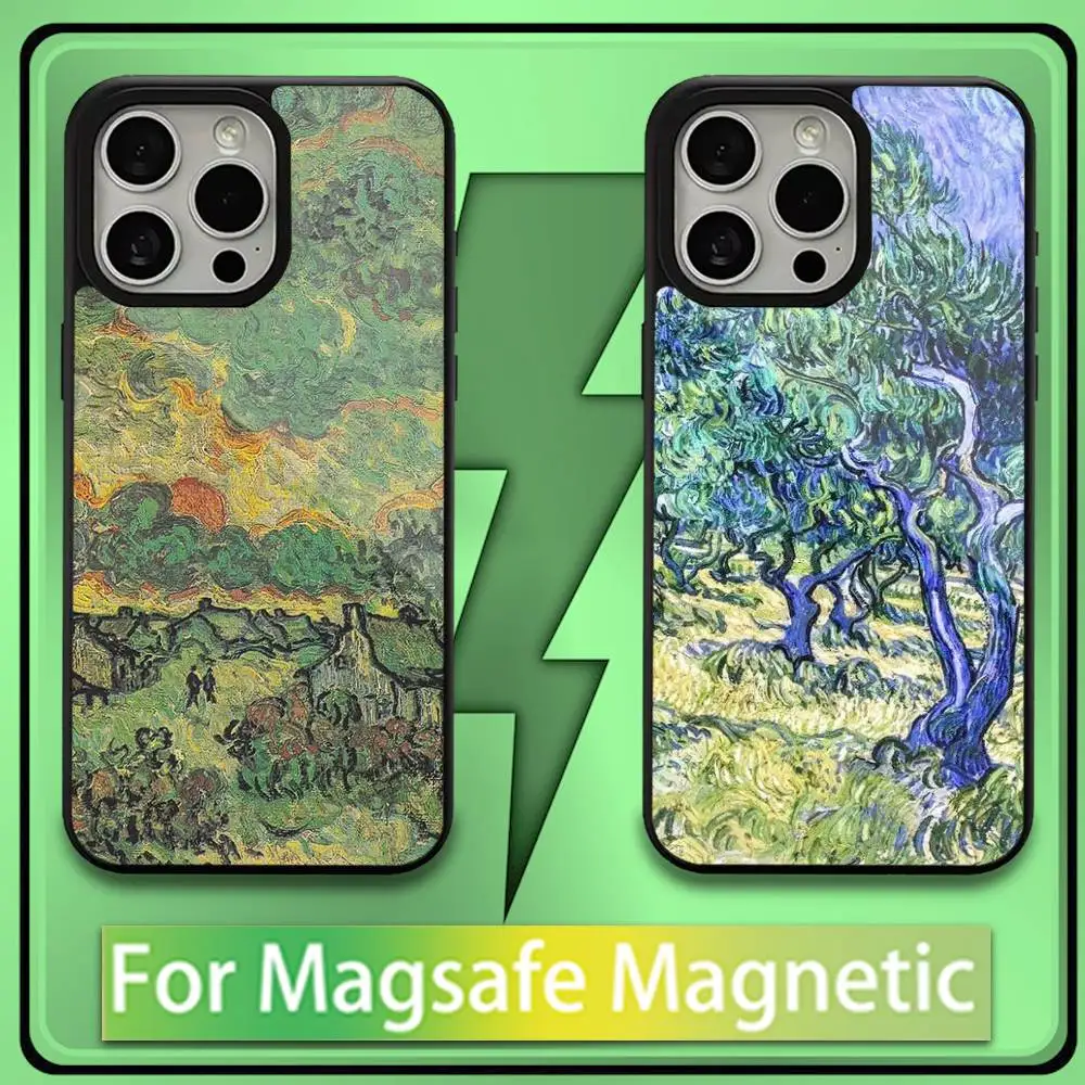 

Van Goghs Art Phone Case For iPhone 16,15,14,13,12,11,Plus,Pro,Max,Mini Soft Magesafe Magnetic Wireless Charge
