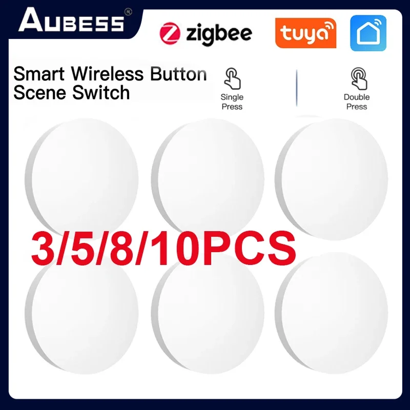 Tuya ZigBee Button Smart Scene Switch Wireless Remote Control On Off Key Controller Multi-scene Linkage Remote Control Switches