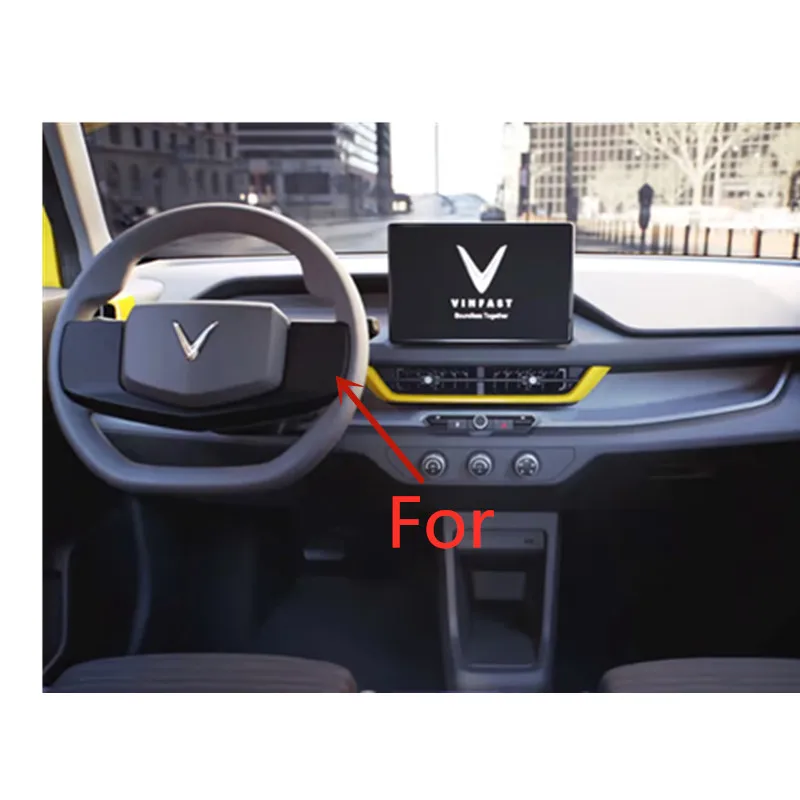 For VinFast VF 3 VF3 2024 2025 Interior Car Accessories Steering Wheel Cover Trim ABS Imitation Carbon Fiber