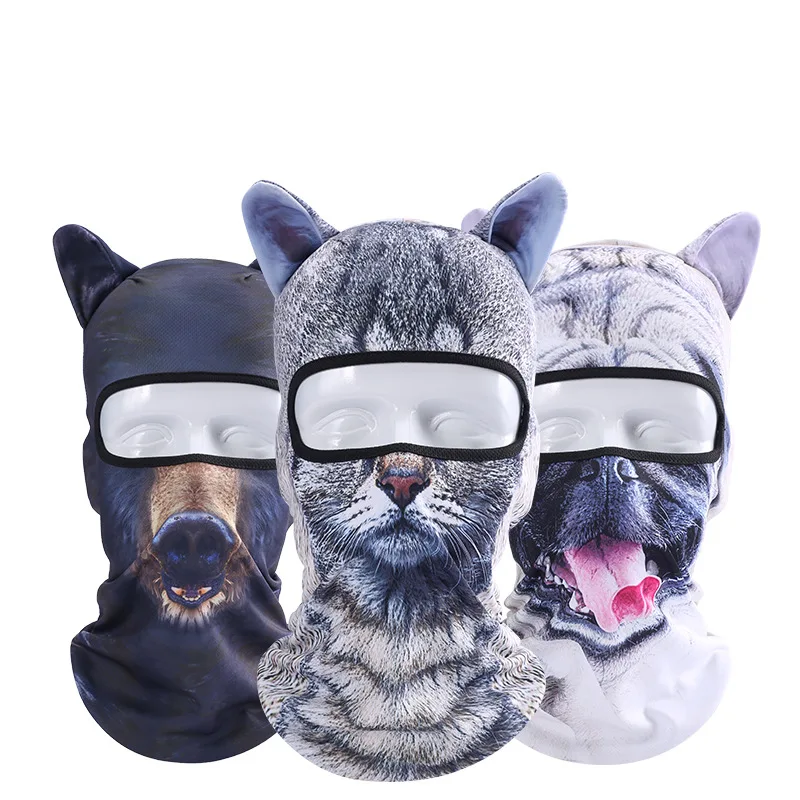 3D Cat Dog Ear Animal Balaclava Motorcycle Motocross Moto Skiing Snowboard Hat Helmet Liner Biker Face Gorras Cycling Headgear