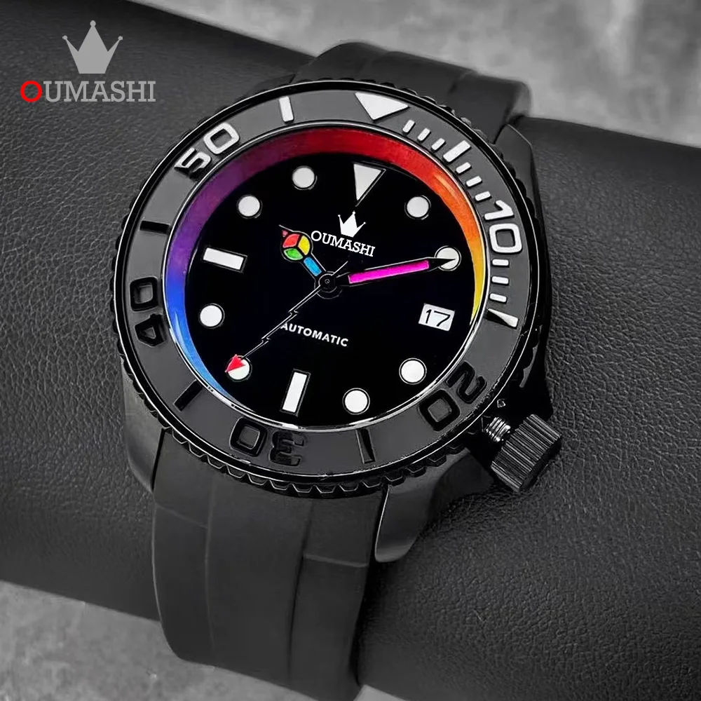 

OUMASHI men watch New Men Luxury Automatic Mechanical NH watch 35a Movement Stainless Steel Waterproof Watch Luminous 007