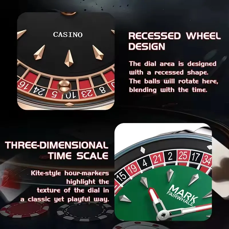 Mark Fairwhale 5031 New Top Brand Men's Quartz Watch Rotating Digital Dial Entertainment Cool Waterproof Night Light Watch reloj