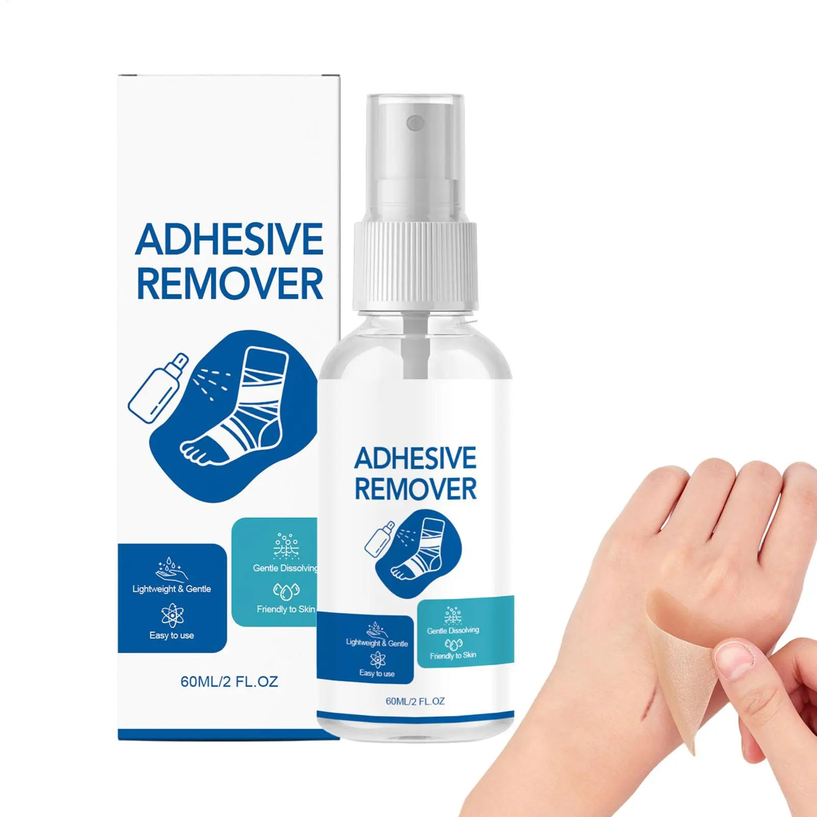 60ML Glue Removal Skin Tape Remover Adhesive Remover Spray For Skin For Men Women Family Grandparent Friend Sticker Film Patch - view 4