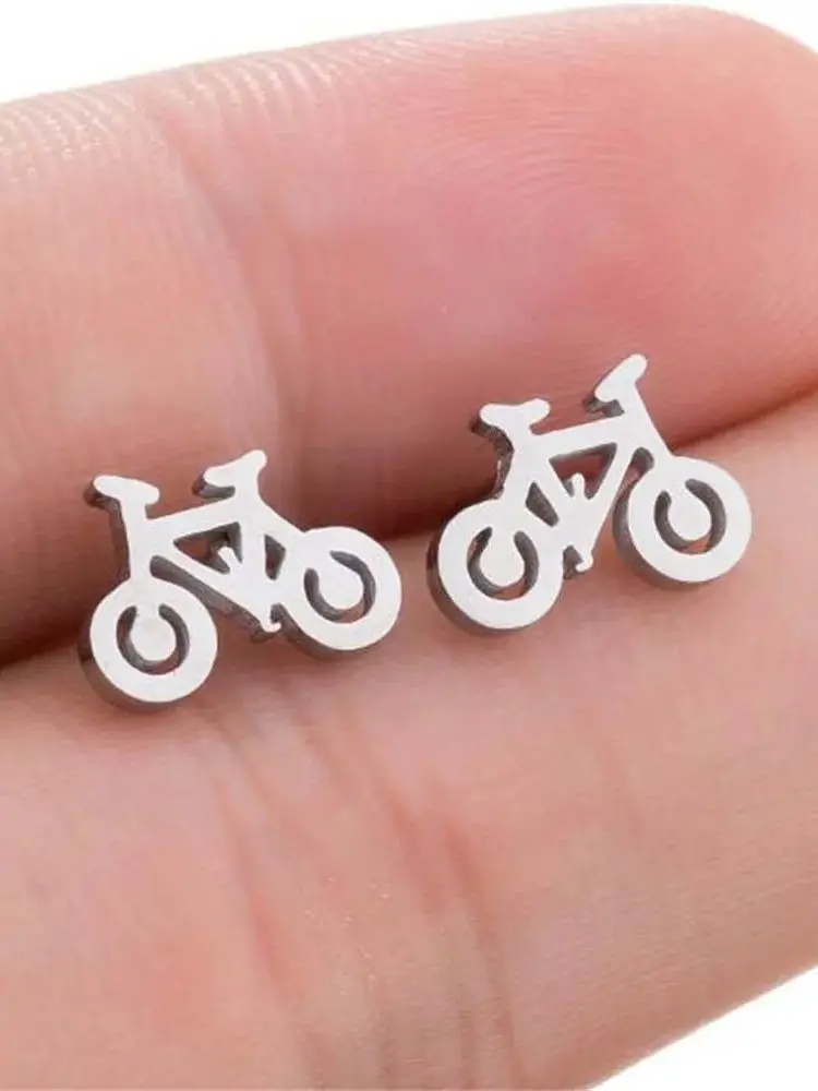 AliExpress NONE Fashion Sport Stainless Steel Archery Bicycle Earring Rugby Baseball Ear Jewelry Girls Dart Skiing Earrings Gifts Accessories