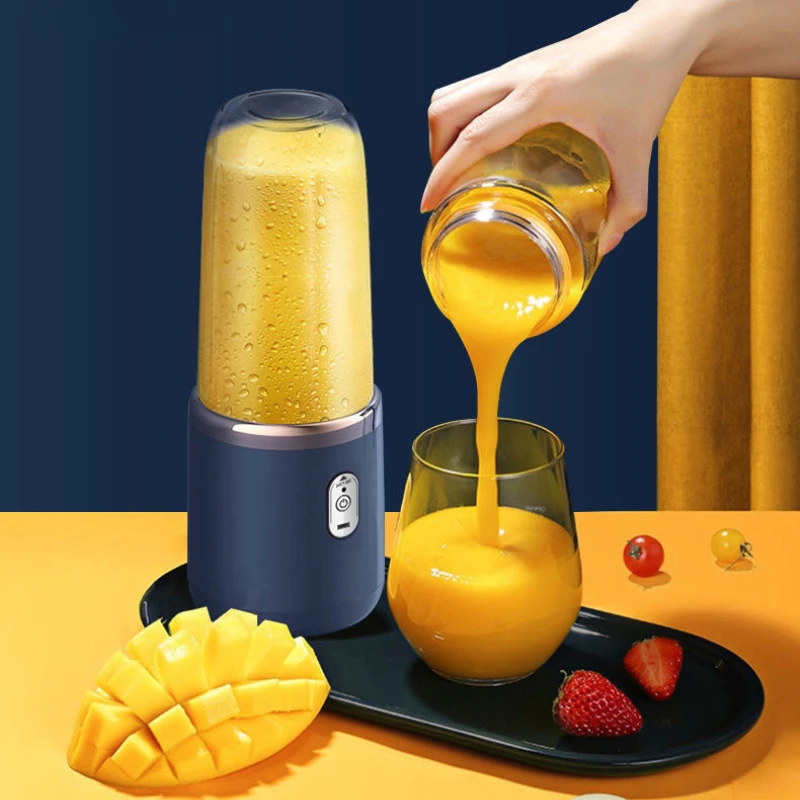

400MLPortable Blender 6 Blade Juicer Double Cup Rechargeable Food Milkshake Juice Maker Automatic Smoothie Blender Kitchen Tool