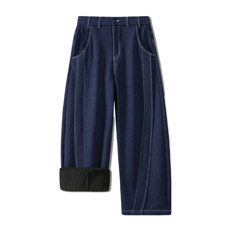 

Men's Trendy Defender Sweatpants - Winter Fleece-Lined Loose Fit Straight-leg Trousers, Minimalist Versatile Casual Warm Pants