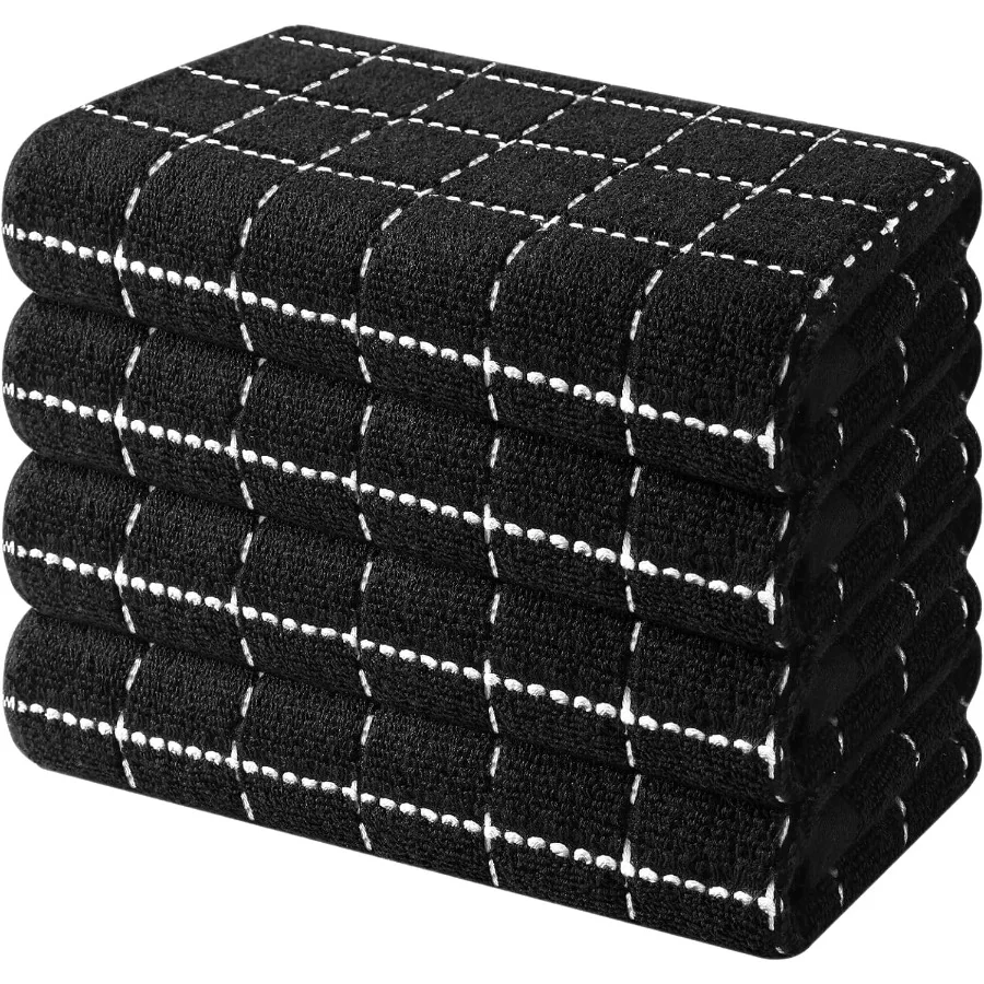 

Кухонные полотенца из хлопчатобумажной махровой ткани 100, очень мягкие и впитывающие кухонные полотенца для сушки, полотенца для рук в клетку для кухни