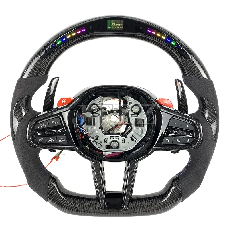Suitable for BMW M3 M4 M5 1234 Series CS G Series Sports Modified LED Carbon Fiber Steering Wheel