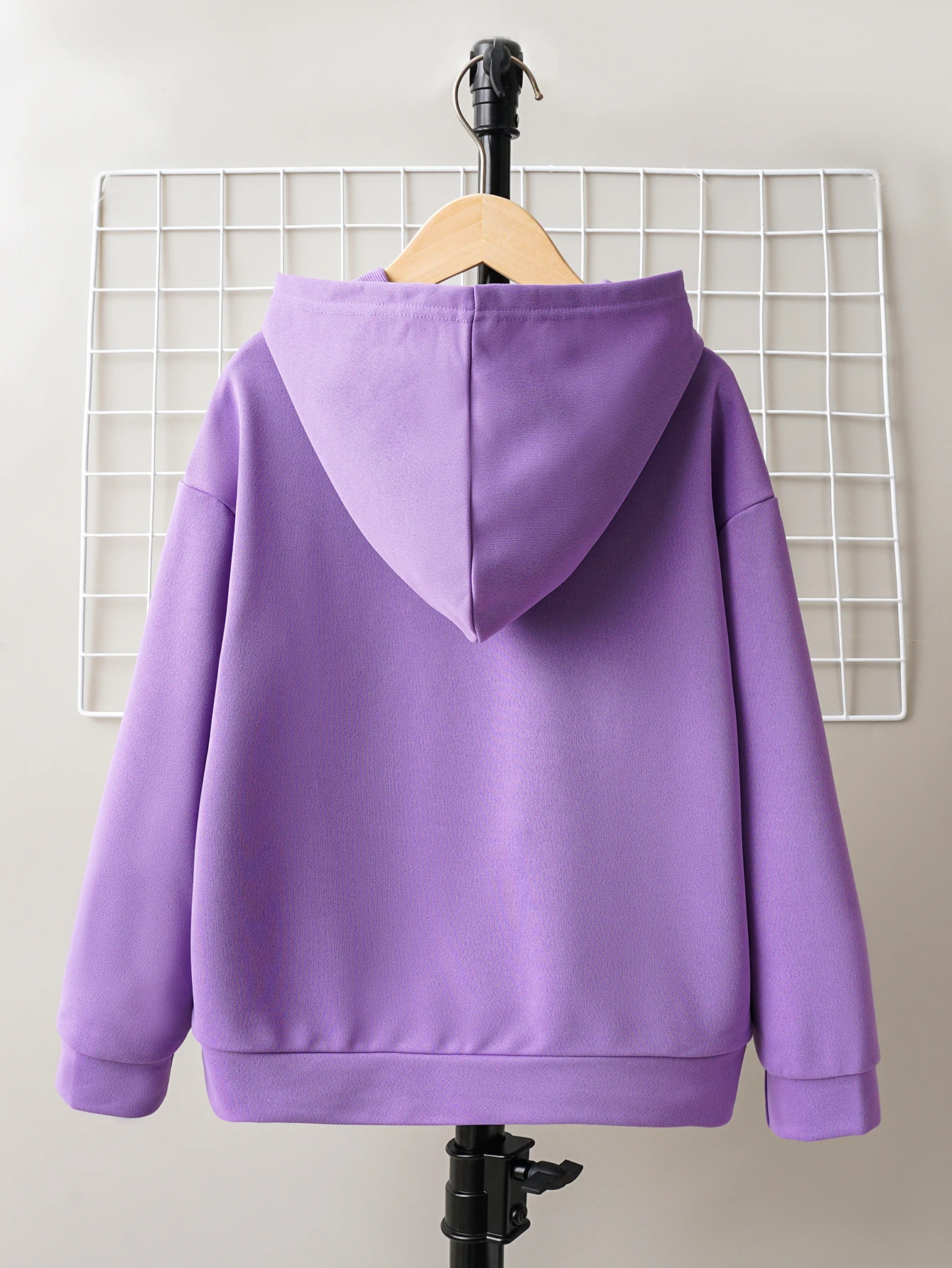 Autumn And Winter Boys And Girls Sweater Round Neck Hooded Long Sleeve Top Fashion Warm Purple Versatile Kids