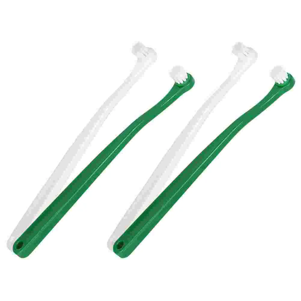 

4 Pcs Pet Toothbrush Small Head Dog Plastic Cat Supplies Portable Convenient for Long Handle