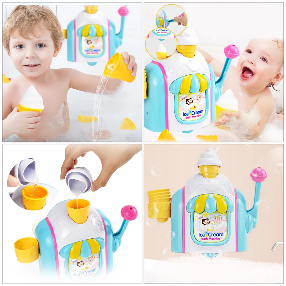 Ice Cream Bubble Machine Child Plaything Kids Bath Toys Blower Shower Playthings