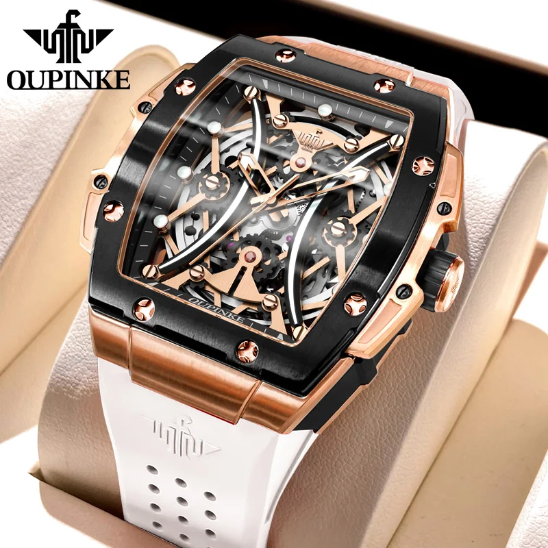 Men's Luxury Automatic Mechanical Watch, Silicone Strap