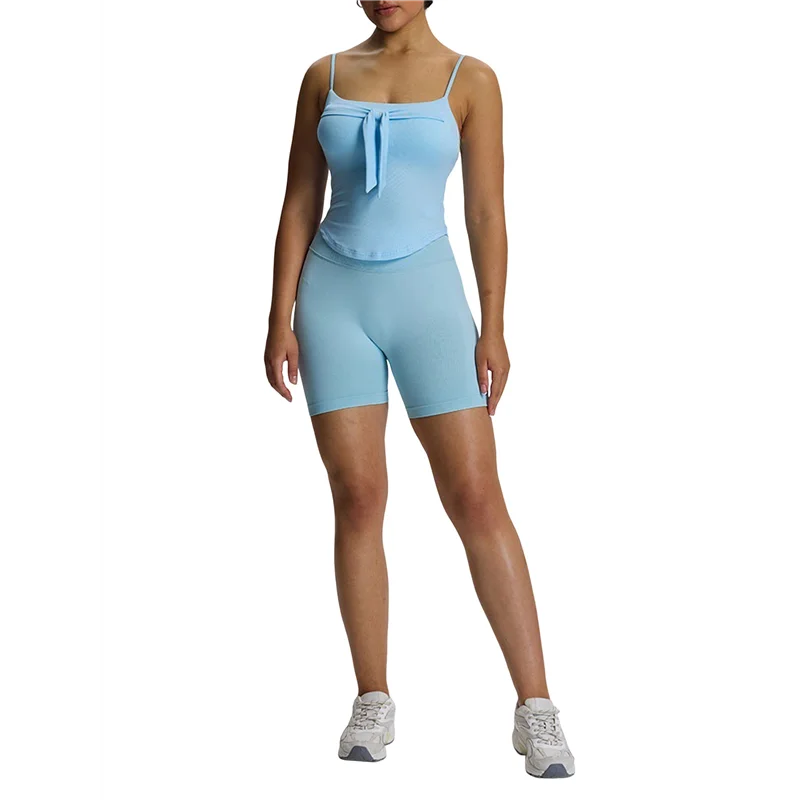 

【SEE】Women's Camisole Bowknot Sleeveless Adjustable Spaghetti Straps Yoga Tank Top Y2K Basic Shirt