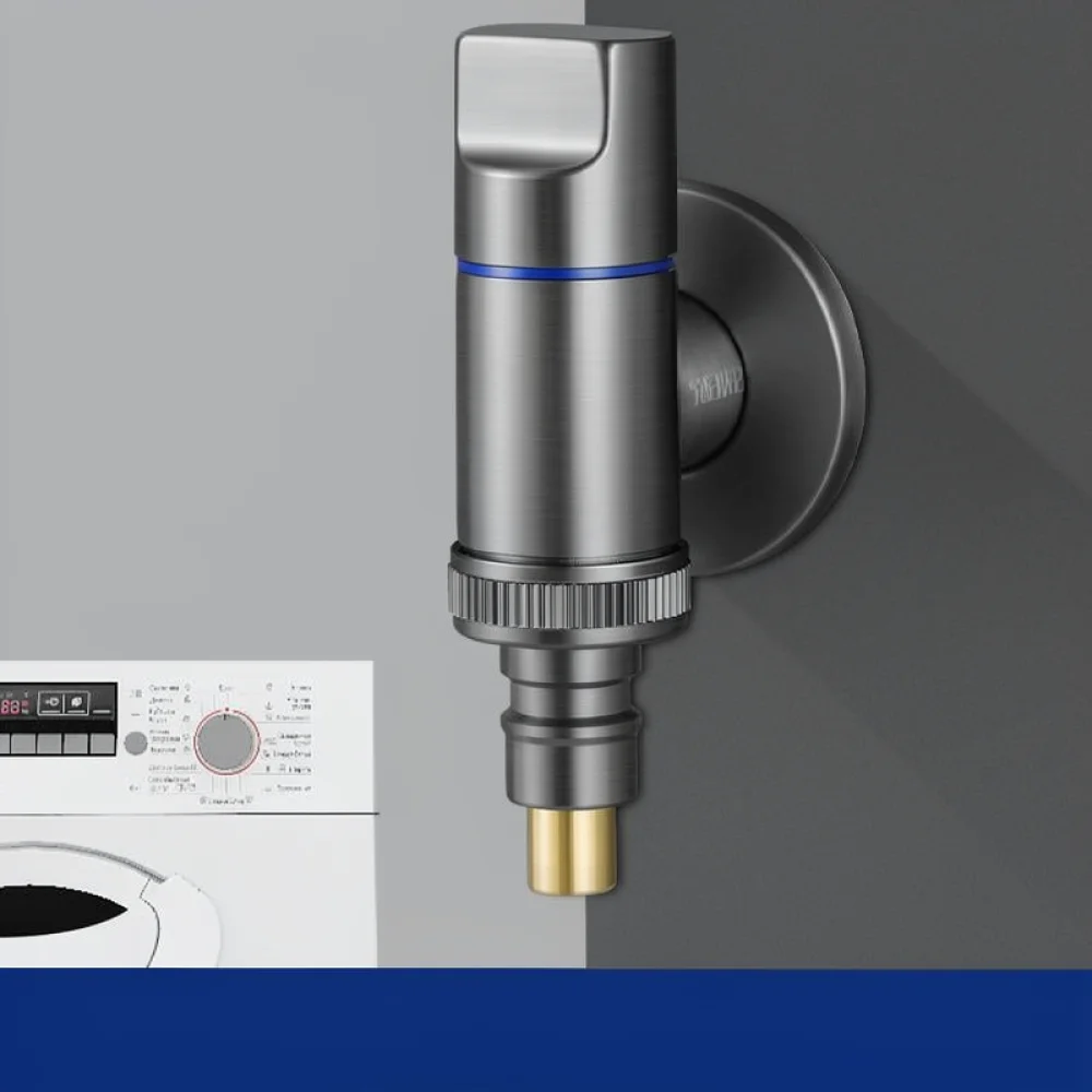 For For JOJMW Solid Brass Washing Machine Tap Auto Shut Off Connector Anti Drop Valve Short Spout Home Plumbing Fixture