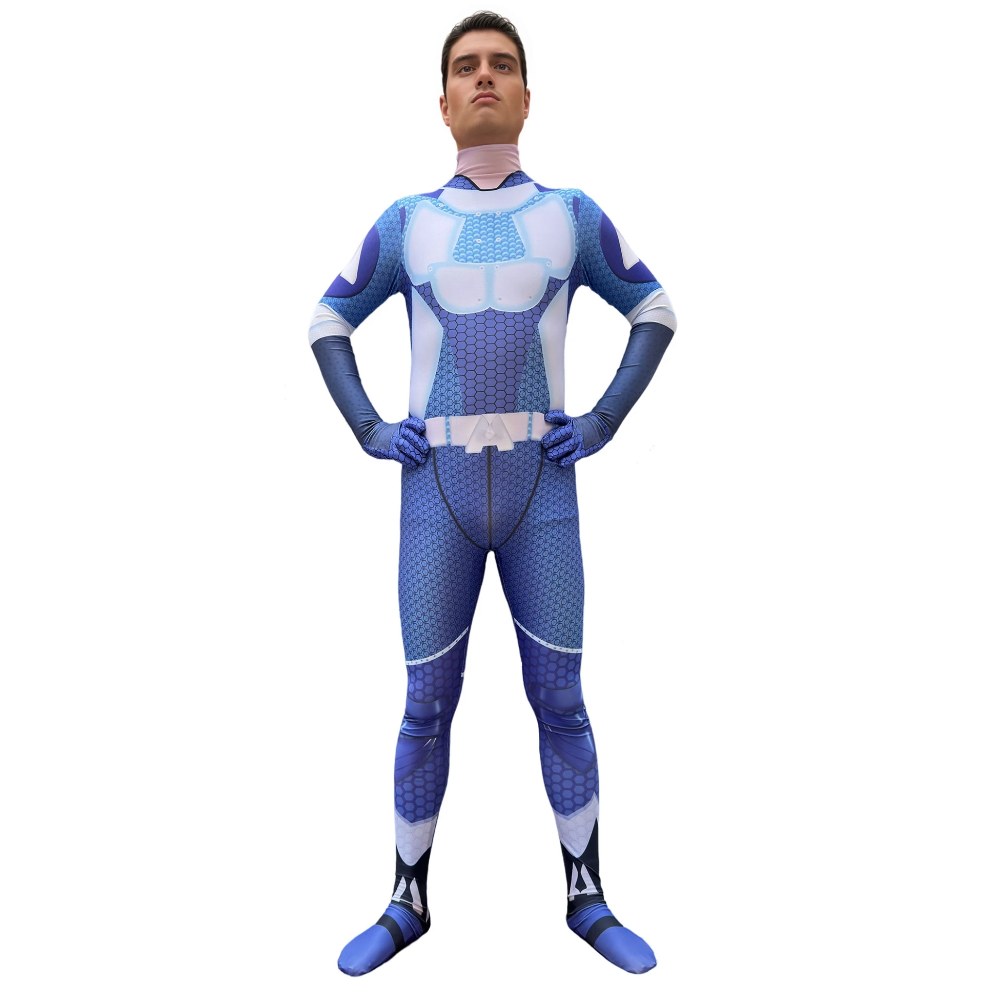 

Halloween A-Train Cosplay Costume Zentai Bodysuit Suit Superhero Jumpsuits Adults Man Party