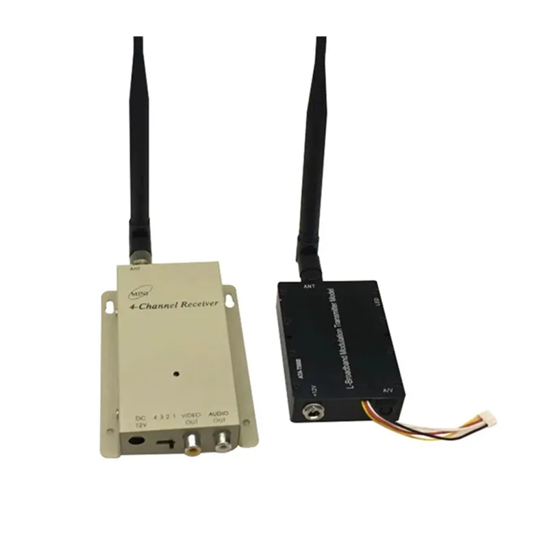 4CH 1.2G 5W 1.2Ghz 5000mW Wireless AV Video Audio Transmitter / Receiver High Gain Antenna Long Range Transmittion